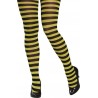 Collant abeille rayé jaune et noir femme
