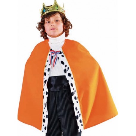 Déguisement cape de roi orange enfant luxe