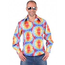 Déguisement chemise hippie batik homme 70's luxe
