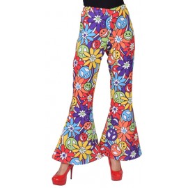 Déguisement pantalon hippie smile femme luxe