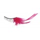 Faux cils noirs avec plumes fuchsia adulte