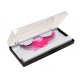 Faux cils noirs avec plumes fuchsia adulte