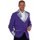 Déguisement veste violette paillettes sequin argent homme luxe