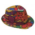 Chapeau borsalino flower power adulte