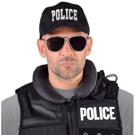 Casquette police noire adulte et enfant luxe