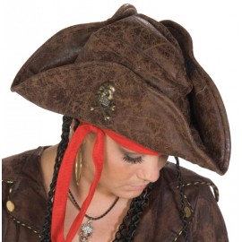 Chapeau pirate brun adulte