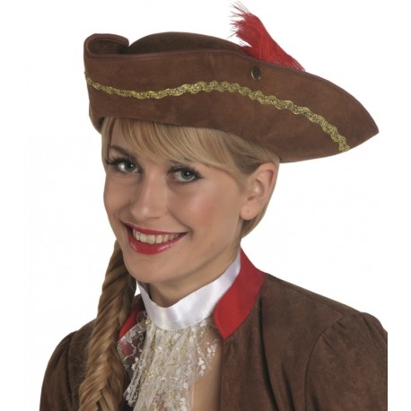 Chapeau pirate marron femme