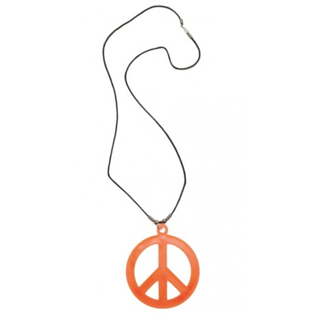 Collier hippie orange adulte