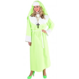 Déguisement nonne fluo vert femme luxe Déguisement nonne fluo vert femme luxe