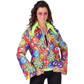 Déguisement veste hippie smile femme luxe
