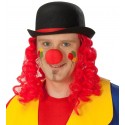 Chapeau melon clown avec cheveux adulte