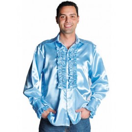 Déguisement chemise disco bleu ciel homme luxe