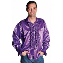 Déguisement chemise disco violette homme luxe