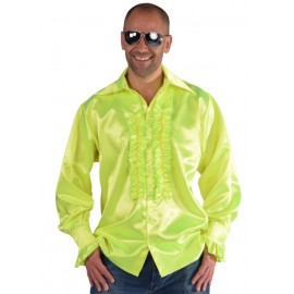 Déguisement chemise disco fluo jaune homme luxe