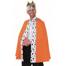 Déguisement cape de roi orange homme luxe