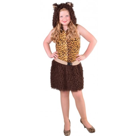 Déguisement chat léopard brun fille luxe