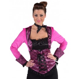 Déguisement Top burlesque fuchsia femme luxe