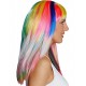 Perruque blond platine et arc-en-ciel femme