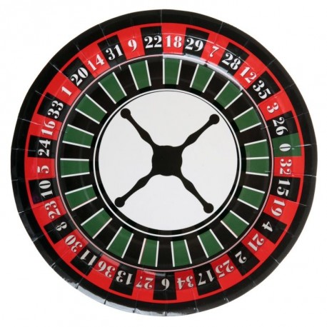 Assiette carton casino 22.5 cm les 10