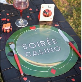 Sets de table casino ronds 34 cm les 6