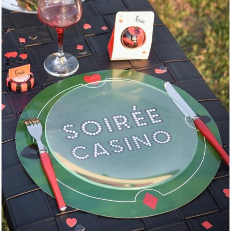 Set de table casino rond 34 cm les 6