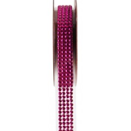 Ruban strass autocollant fuchsia 15 mm x 1 M