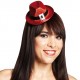 Mini chapeau borsalino à sequins rouge femme