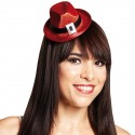 Mini chapeau borsalino à sequins rouge femme