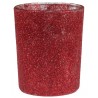 Photophore pailleté rouge en verre les 12