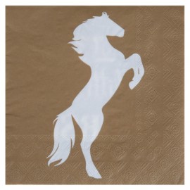 Serviette de table équitation kraft naturel papier les 20