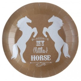 Assiette carton équitation kraft naturel 22.5 cm les 10