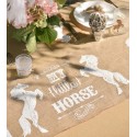 Chemin de table équitation toile de jute naturelle 3 M