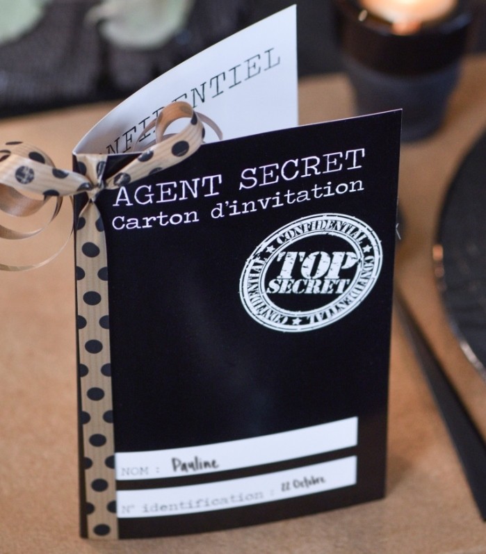 Carte invitation agent secret les 10 : Cartes invitation fêtes