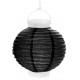 Lampion lumineux boule papier noir 20 cm