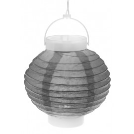 Lampion lumineux boule papier gris 20 cm