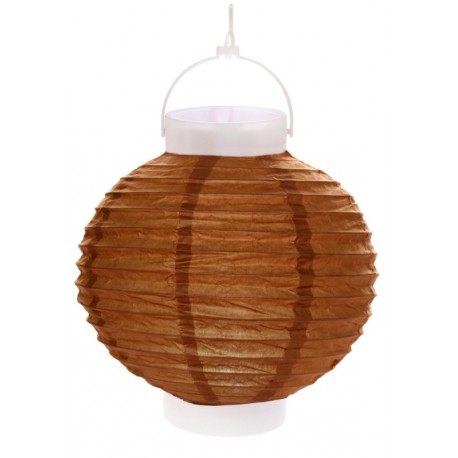 Lampion lumineux boule papier chocolat 20 cm