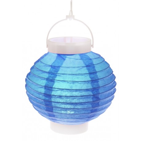 Lampion lumineux boule papier turquoise 20 cm