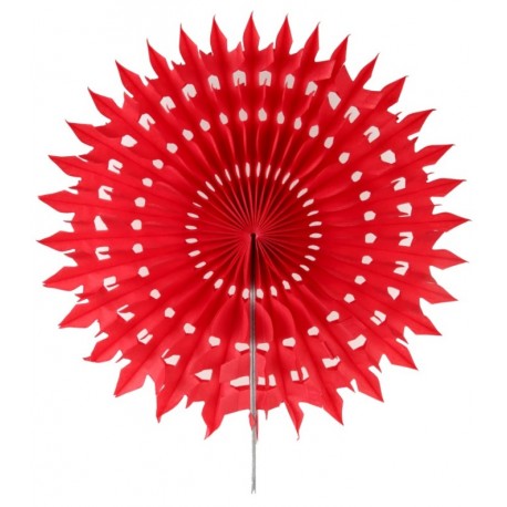 Eventail dentelle papier rouge 20 cm les 2