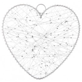 Coeur de fil blanc 20 cm