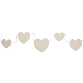 Guirlande coeur coton naturel 150 cm