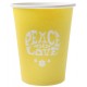 Gobelets carton hippie jaune les 10