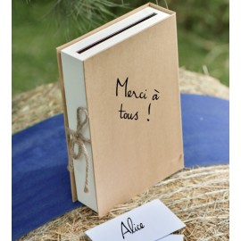 Tirelire livre kraft naturel carton 30 x 20 cm