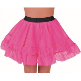 Déguisement jupon court fuchsia en tulle à volants femme luxe