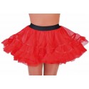 Déguisement jupon court rouge en tulle à volants femme luxe