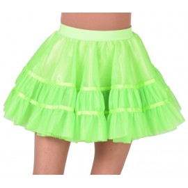 Déguisement jupon court fluo vert en tulle à volants femme luxe