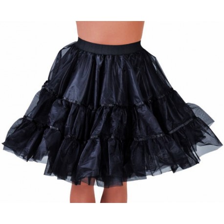 Déguisement jupon noir en tulle à volants femme luxe