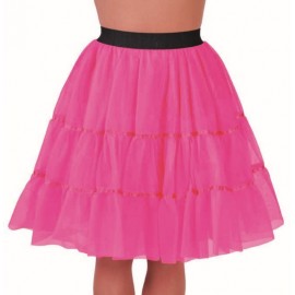 Déguisement jupon fuchsia en tulle à volants femme luxe