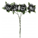 Mini roses grises en papier sur tige les 20