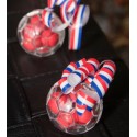 Boules à dragées ballon de foot plexi transparent 5 cm les 3