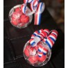 Boule à dragées ballon de foot plexi transparent 5 cm les 3
